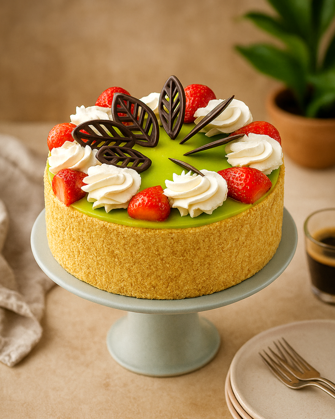 Banana Strawberry Gateau
