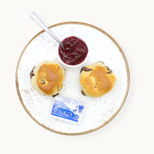 Two Mini Scones With Butter & Jam